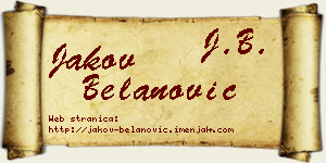 Jakov Belanović vizit kartica